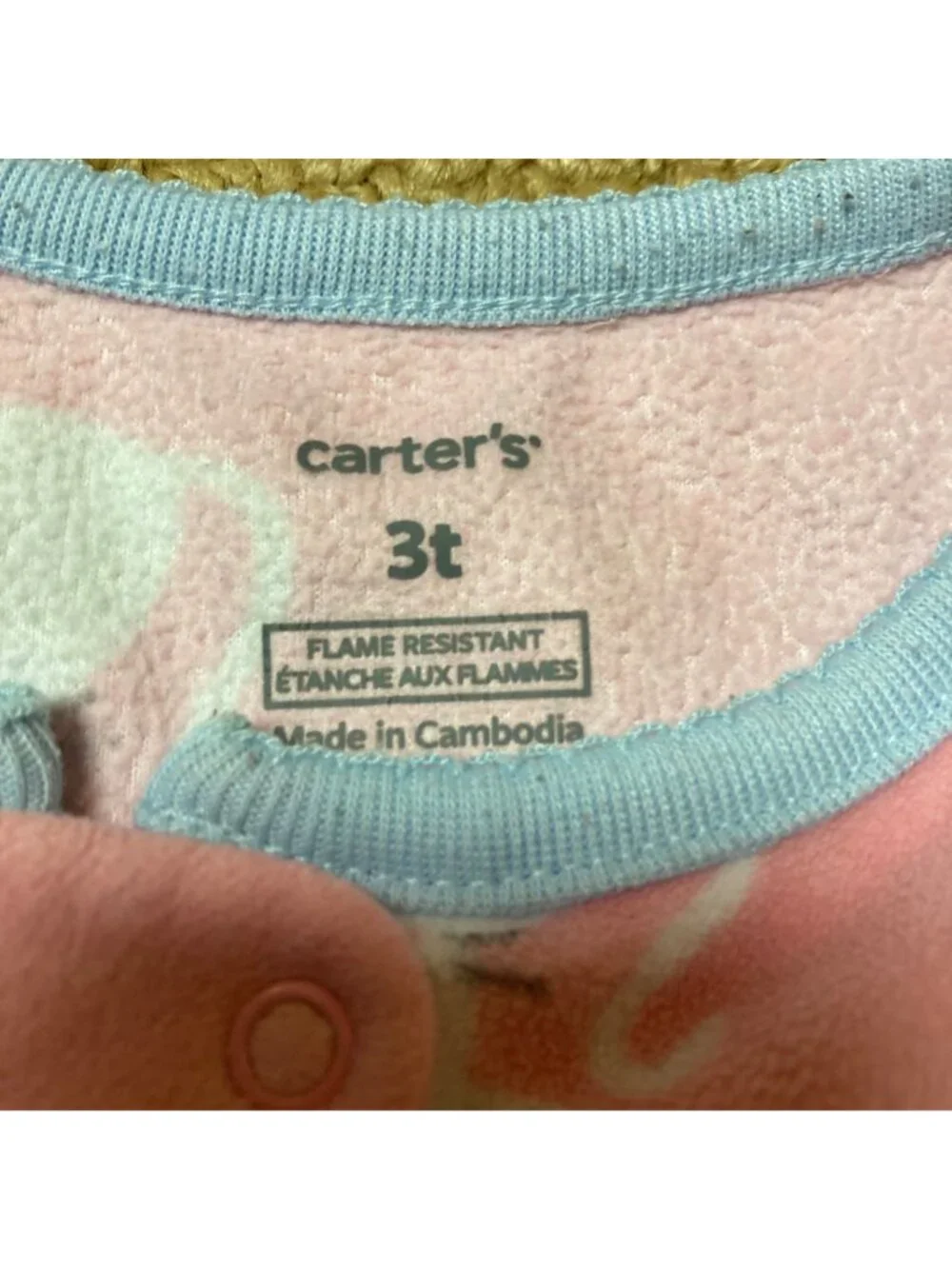 Carter's Sleepwear Toddler Girl 3T with Feet Pink with Mice some pilling